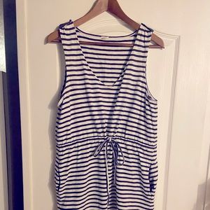 J Crew Navy and White Striped Dress. Size M.